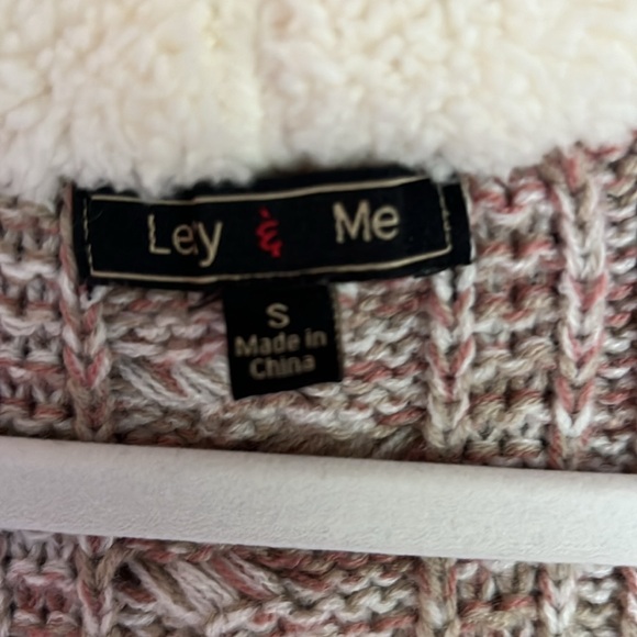 EUC LETY & ME HOODED OPEN CARDIGAN WITH SHERP LINED HOOD - Picture 3 of 5